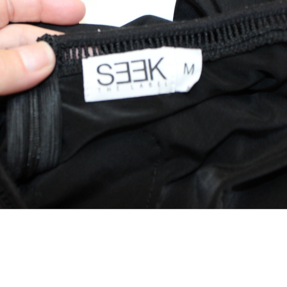SEEK the Label Floral Embroidered Bodysuit Black Strappy Back Festival Boho M - Picture 4 of 4